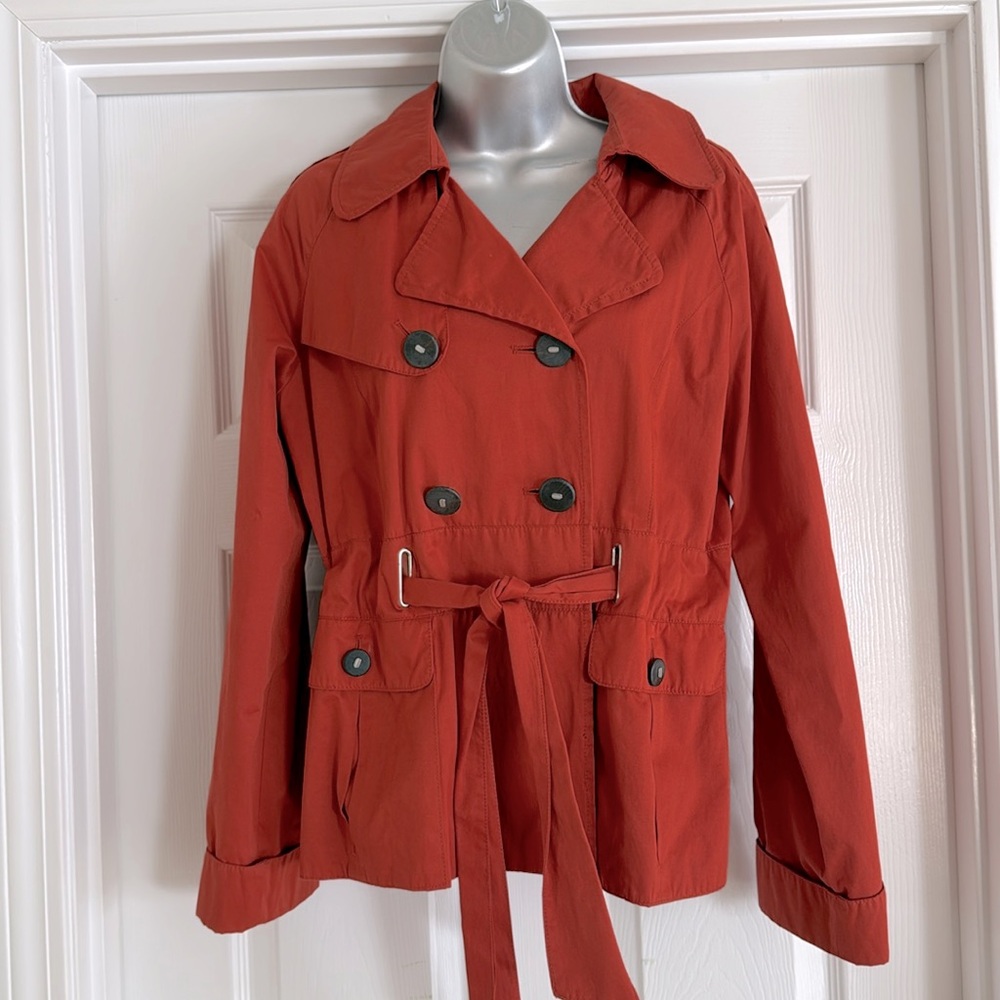 Ambition Double Breasted Cropped Trench Coat Large